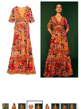 FARM Rio Floral Dream V-Neck Maxi Dress in size XS
